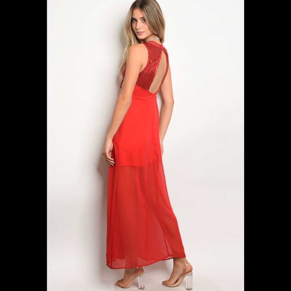 Red Sequence Dress - Picture 2 of 2